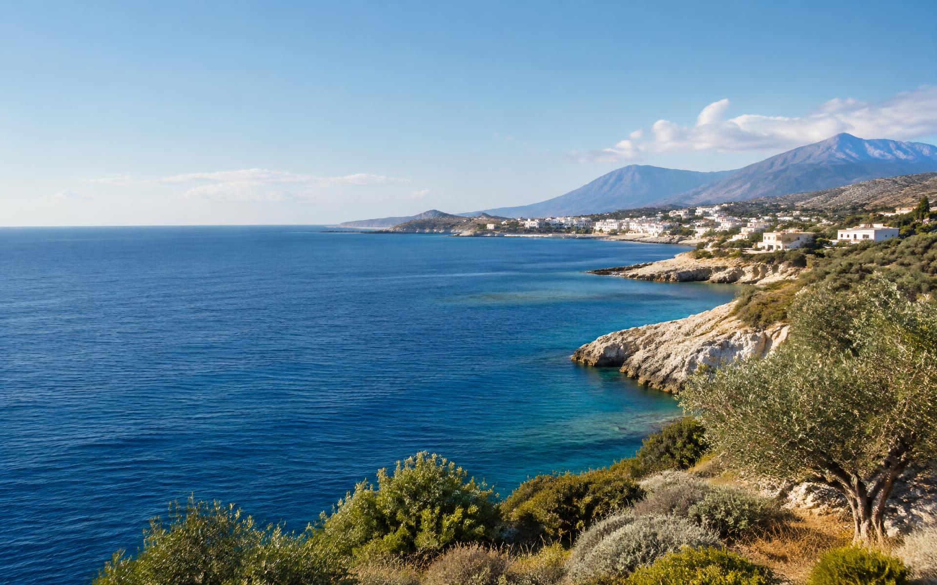 The Aegean coastline near Sisi, Crete